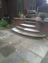 Replaced curved treads cut and rocked on site