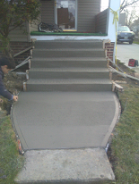 New residential poured concrete steps