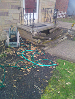 Rebuild stone steps with new treads and platform - Before