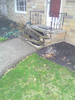 Rebuild stone steps with new treads and platform - Before