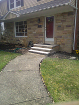 Rebuild stone steps with new treads and platform - After