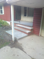 New poured concrete front porch & steps