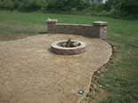 Stamped patio with builn-in LED lights